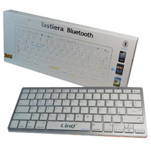 Immagine di TASTIERA BLUETOOTH LINQ PER PC MAC IPHONE IPAD SMARTPHONE SILVER