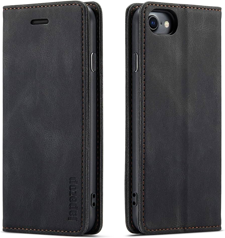 Immagine di LEATHER CASE KICKSTAND FOR IPHONE 7 / 8 / SE 2020 / SE 2022 BLACK