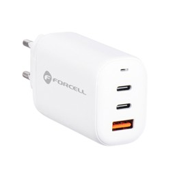 Picture of CARICATORE FORCELL GAN 65W WITH 2X USB TYPE C SOCKET, 1X USB A - 3A WITH PD AND QUICK CHARGE 4.0 FUNCTION