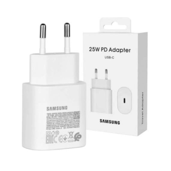 Immagine di CARICABATTERIE SAMSUNG ORIGINALE EP-TA800XWEGWW WHITE 25W TAPE-C + CAVO USB-C