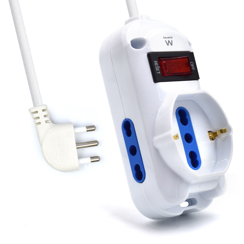 Immagine di MULTIPRESA 3 INGRESSI SCHUKO/BIP CON SPINA 10A BIANCA EW3918