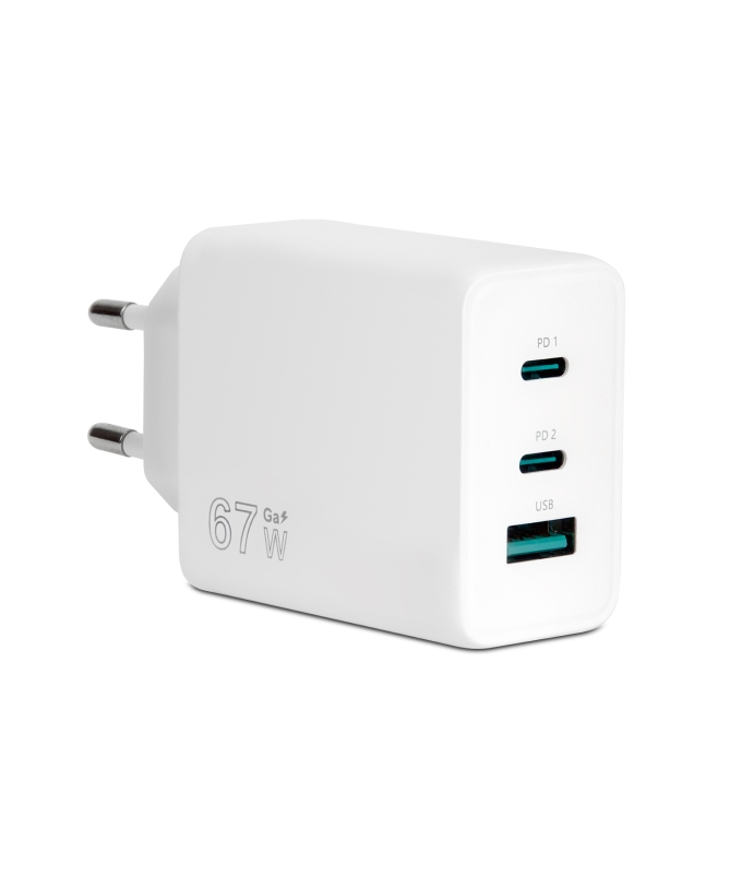 Picture of CARICATORE DA RETE VULTECH 2 TYPE-C + USB GAN 67W PPS