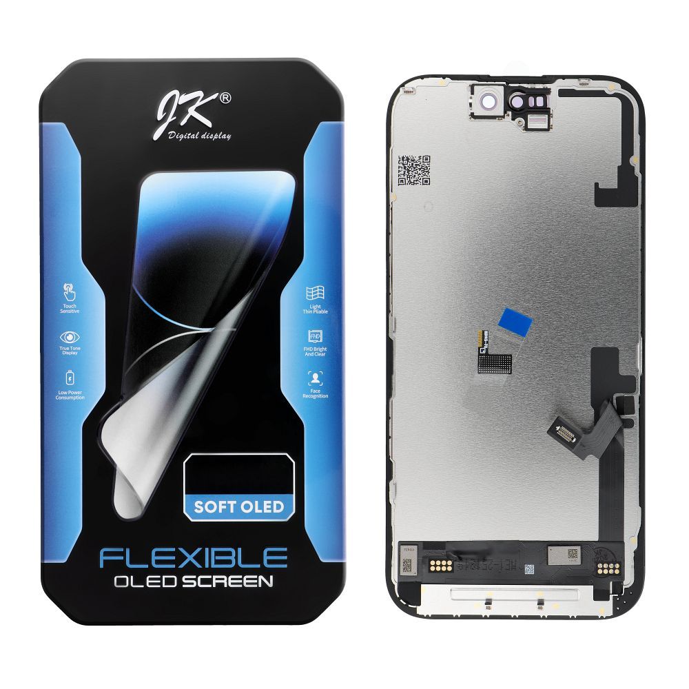 Immagine di DISPLAY IPHONE 16 NERO JK FULLHD HARD OLED IC INTERCAMBIABILE