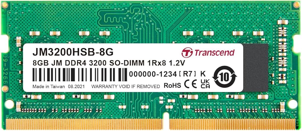 Picture of DDR-4 SO DIMM 8GB 3200MHZ TRANSCEND